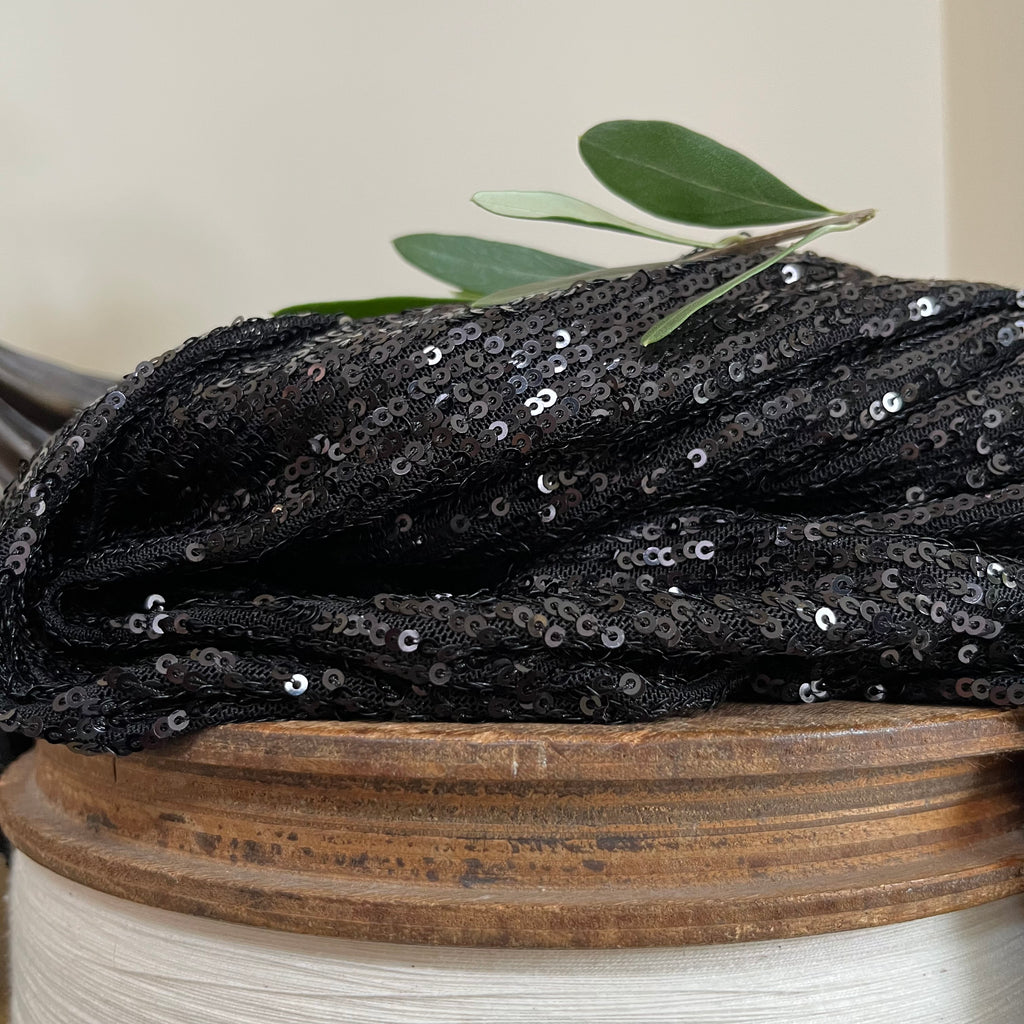 Blouse Séraphine - sequins noirs / doublure coton noir