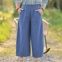 Pantalon Briac lin stone wash bleu indigo | Quintessence
