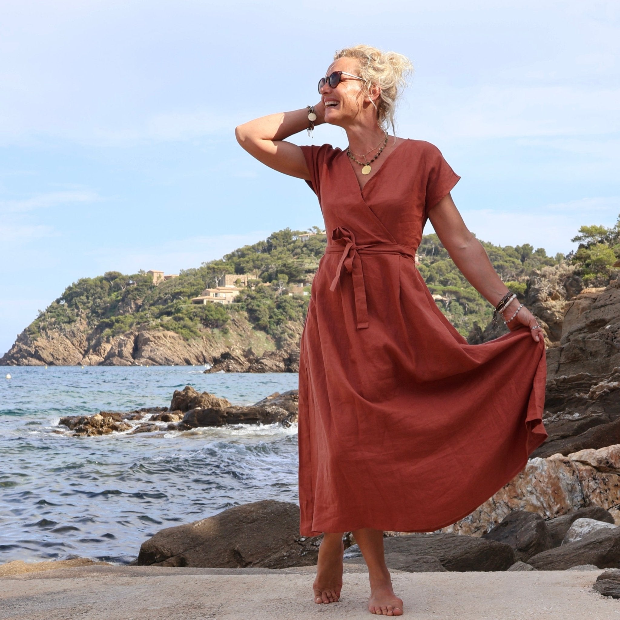 robe Robe Clara Lin bleu indigo Quintessence - Main Image