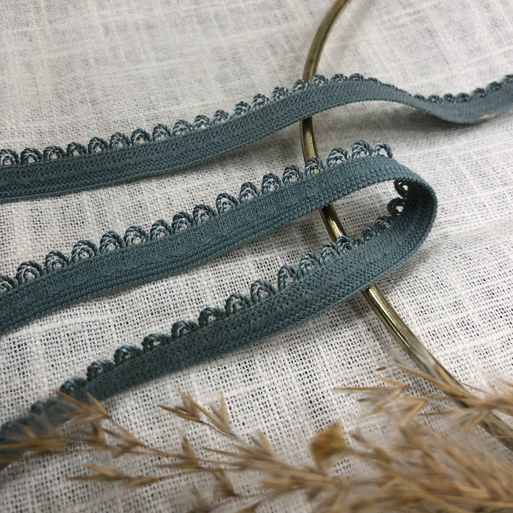 Élastique lingerie crochet gris bleuté - au mètre - Quintessence