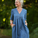 Robe Édonie — Jean léger bleu
