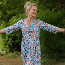 Robe Diane - Coton Volière bleutée