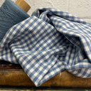 Coupon coton vichy bleu 80x140 (F31) | Fabriqué en France | Quintessence