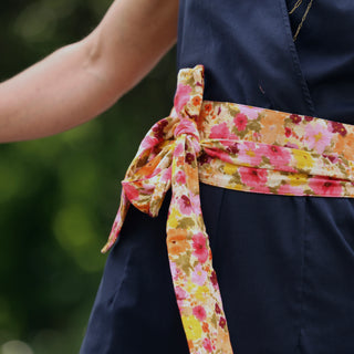 Ceinture Anita Double gaze de coton "Fleurs en feu"