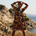 Robe Yuna -  satin de coton Éclat Grenat