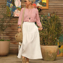 Jupe Sarah - triple gaze de coton blanche