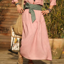 Jupe Sarah - double gaze de coton rose boisé tie & die