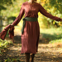 Robe Armande – viscose/lin rose boisé