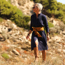 Robe Yuna -  Double gaze de coton bleu nuit