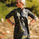 Robe Yuna -  satin de coton Ondée botanique