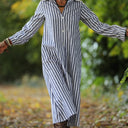 Robe Pensée - Rayures bleues argentées