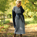 Robe Aurélia - Double gaze de coton bleu chiné