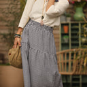 Jupe Sarah - coton vichy noir/blanc