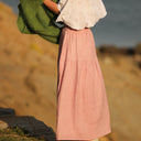 Jupe Sarah - double gaze de coton rose boisé tie & die