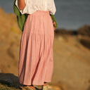 Jupe Sarah - double gaze de coton rose boisé tie & die