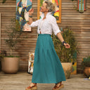 Jupe Sarah - double gaze de coton vert printemps