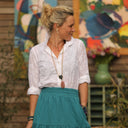 Jupe Sarah - double gaze de coton vert printemps