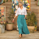 Jupe Sarah - double gaze de coton vert printemps