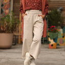 Pantalon Alex - Velours côtelé blanc cassé