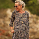 Robe Louisa viscose fleurettes dorées