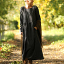 Robe Anaëlle - Flanelle tartan noir, ivoire et camel