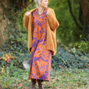 Robe Edonie manches longues - satin de coton Prunelle d’Ambre