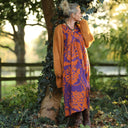 Robe Edonie manches longues - satin de coton Prunelle d’Ambre