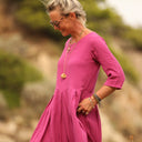 Robe Louisa double gaze de coton bougainvillier