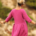 Robe Louisa double gaze de coton bougainvillier