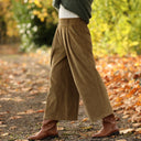 Jupe culotte Margot - velours côtelé kiwi