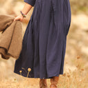 Robe Louisa double gaze de coton marine