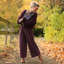 Jupe culotte Margot - velours côtelé prune