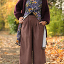 Jupe culotte Margot - velours milleraies moka