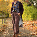 Jupe culotte Margot - velours milleraies moka