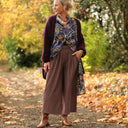 Jupe culotte Margot - velours milleraies moka