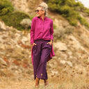 Jupe culotte Margot - lin prune