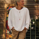 Blouse Naomie - triple gaze de coton blanche