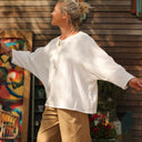 Blouse Naomie - triple gaze de coton blanche