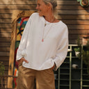 Blouse Naomie - triple gaze de coton blanche