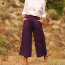 Jupe culotte Margot - lin prune