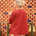 Blouse Léopoldine - armuré/double gaze de coton terre de sienne