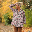 Chemise Caroline - Velours milleraies fleuri Rosea