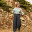 Blouse Catherine en vichy bleuté