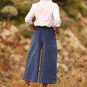 Jupe culotte Margot - velours côtelé bleu océan