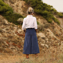 Jupe culotte Margot - velours côtelé bleu océan