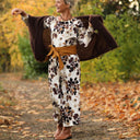 Robe Anaëlle - Viscose fleuri moka