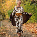 Robe Anaëlle - Viscose fleuri moka