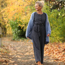 Combinaison Perla - flanelle de coton bleu ardoise chiné