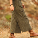 Jupe culotte Margot - velours côtelé kaki