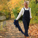 Salopette Mariette en jean de coton bleu marine